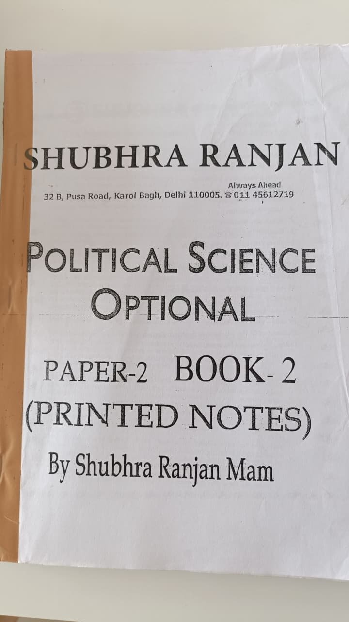 POLITICAL SCIENCE OPTIONAL PAPER-2 BOOK-2