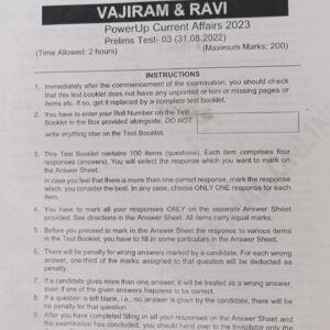 VAJIRAM & RAVI POWERUP CURRENT AFFAIRS 2023 Pre Test-03