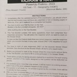 VAJIRAM & RAVI PowerUp Prelims-2023 Geography